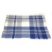 90% Wool 10% Cashmere Lightweight Oversized Scarf - Blue & White Check - V2